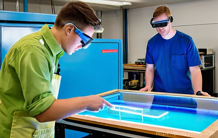 메이커스페이스의 성과 측정 방법 - **"A focused and innovative scene within a contemporary makerspace, highlighting the journey from co...