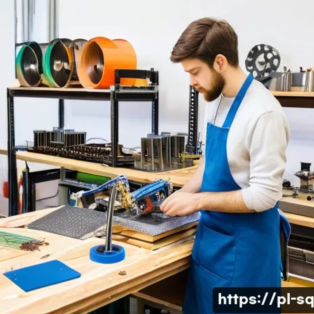 메이커스페이스와 사회적 기업의 역할 - **Prompt:** A bustling, well-lit modern makerspace in a vibrant Polish city, perhaps resembling a sp...