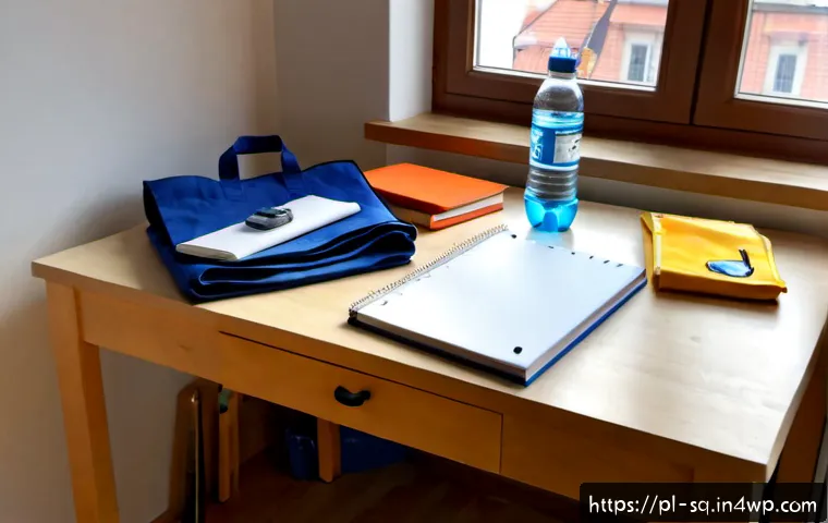 Home 17 메이커스페이스 방문 전 준비사항 - Photorealistic preparation scene for a makerspace visit in Poland, organized home desk with safety g...